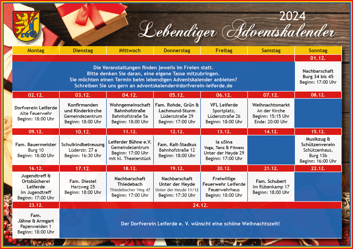 Lebendiger Adventskalender 2024